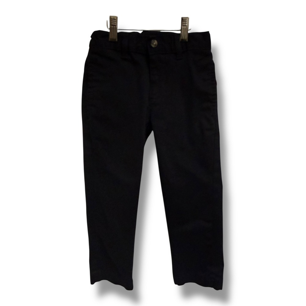 Wonder‎ Nation Kids Black Chino Pants School Uniform Adjustable Waist Size 5